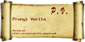 Prunyi Verita névjegykártya